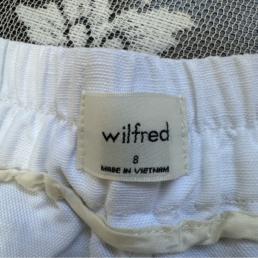 Aritzia Wilfred Fable Linen Blend Mid-Thigh Shorts in White Sz 8 - Picture 9 of 11